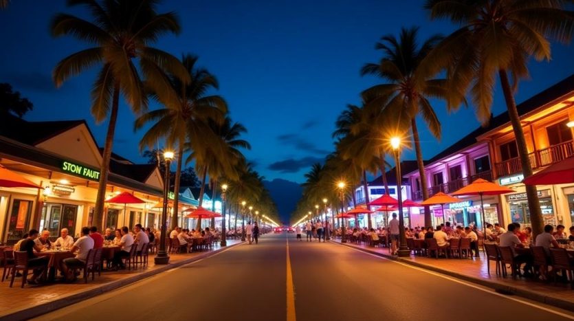 vibrant beach party scene